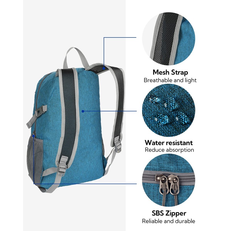 WATERFLY Small Lightweight Packable Backpack: 20l Ultra Light Foldable Travel