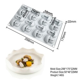 mostsom Silicone Mushroom Molds Nonstick Baking Pan Silicone Molds for Chocolate, Candy, Jelly, Ice Cube, Muffin (Mushroom N_11.92x7x0.88inch)