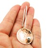 Hammered Copper and 925 Silver Threader Circle Drop Earrings Handmade