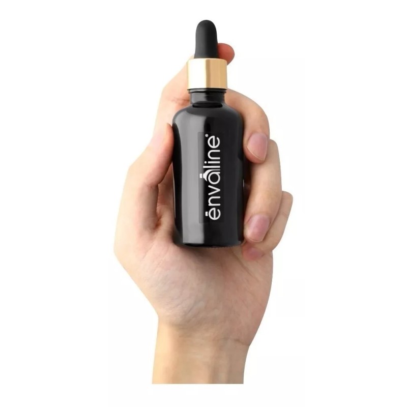 Envaline Frasco Gotero 50 Ml Coated Pipeta Premium Bulbo Negro