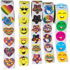 Sticker Roll 5 Rolls of Back to School Sticker Party Supplies Stickers for Kids Teachers 500 Stickers