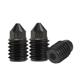 3 Pcs 3D Printer Upgraded Hardened Steel Clone High Flow High-Temperature Single Hole Nozzle for Bambu Lab x1 x1c p1p Upgraded Hotend (Mix-3pcs)