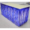 2 Packs Metallic Foil Fringe Table Skirt 29x108-Inch Royal Blue
