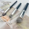 3-Piece Foundation Contour Brush Set, Kabuki Brushes for Liquid, Cream,