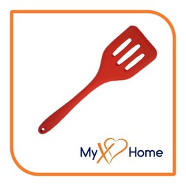 MyXoHome 8" Red Silicone Spatula & Slotted Turner Set by MyXOHome
