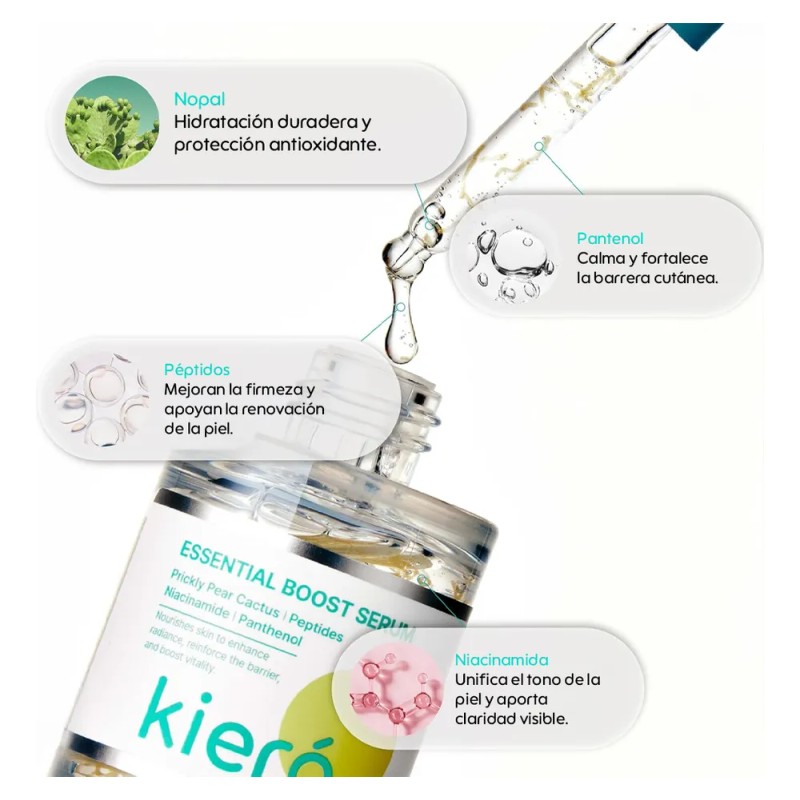 Kiero Essential Boost Serum Péptidos Y Pantenol Suero Facial