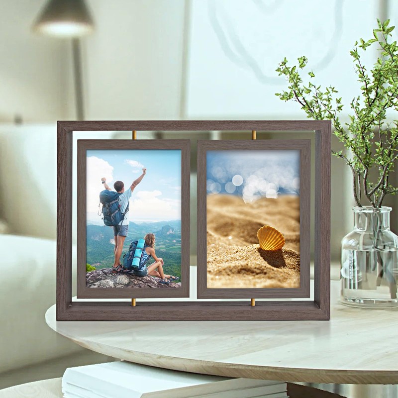 ZEEYUAN 5x7 Picture Frame Desktop Picture Frame Double Side 5x7