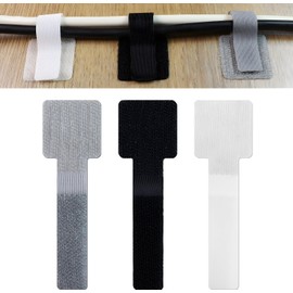 Paquete de 60 bridas de gancho y bucle, clips adhesivos para cables, organizador de cables para electrodomésticos, adecuado para uso en la oficina y el hogar, las bridas para cables pueden organizar