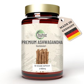 BUHST® Ashwagandha Capsules High Dose - 660 mg/Capsule Full Spectrum Ashwaganda Premium Root Powder from Indian Sleep Berry [No Leaf Extract] - Produced and Hand Filled in Germany - No Additives