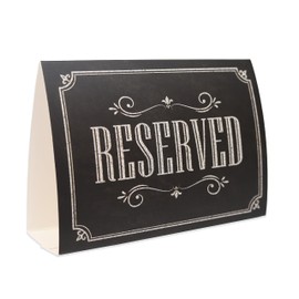 20 Pack Rustic Reserved Table Sign - Reserved Signs For Wedding - Black Chalkboard Reserved Signs - Wedding Accessories - Tent Cards For Reserving Seats & Places - Place Cards for Party