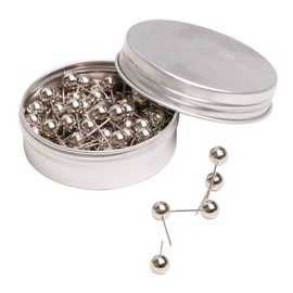 Tupalizy 100PCS 1/4 Inch Small Round Head Map Tacks Pins for Home Office Bulletin Cork Board Use and DIY Craft Project (Silver)