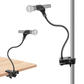 Microphone Stand, Versatile Mic Arm for Desk Pole Tripod, Gooseneck Mic Stand Desk Mount with Super Clamp Mic holder and 3/8" to 5/8" Adapter, Fits for Blue Snowball and Other Microphones (21 Inch)