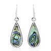 Classic Teardrop Shaped Abalone Shell Inlaid .925 Sterling Silver Dangle