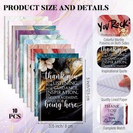 Thank You Gift, 10Sets Teacher Gifts Thank You Gifts for Women Employee Colleague Appreciation Gifts Notebook and Pen Set,Inspirational Gifts for Women Notepad and Pen Gift Set Thank You Teacher Gifts