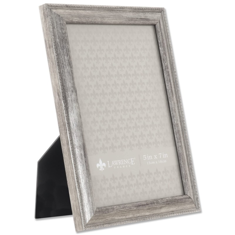 Lawrence Frames Classic Bead Picture Frame, 5x7, Silver