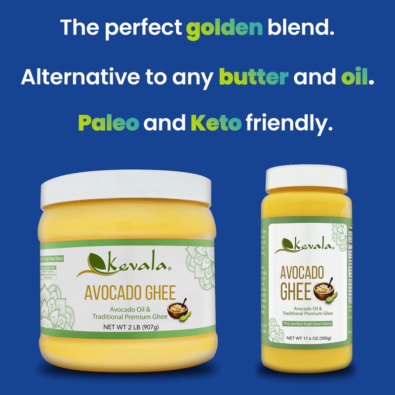 Kevala Avocado Ghee - Blend of Cold-Pressed Avocado Oil and