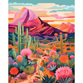 YALKIN Paint by Numbers Adults, Paint by Numbers, DIY Landscape with Brushes and Acrylic Paints, Hand Painted Oil Painting Canvas for Home Decor, Without Frame (40 x 50 cm)