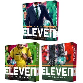 Eleven Football Manager Board Game Bundle: Core Game, Unexpected Events, and Solo Campaign (3 Items)