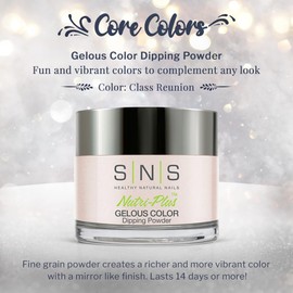 SNS Nail Dip Powder, Gelous Color Dipping Powder - Class Reunion (White, Natural/Nudes, Cream) - Long-Lasting Dip Nail Color Lasts 14 Days - Low-Odor & No UV Lamp Required - 1.5oz