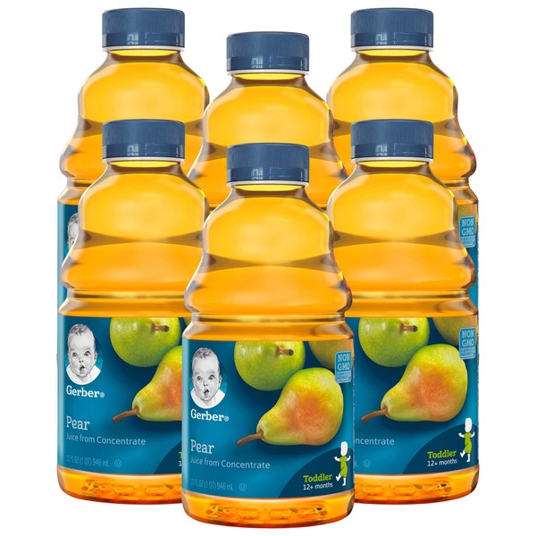 Gerber 100% Pear Juice, 32 FL Ounce (Pack of 6)