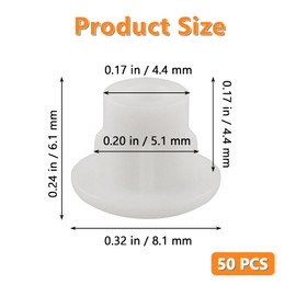 ZIUZI 50Pcs 3/16" Plastic Hole Plugs, Snap in Shelf Hole Plugs, White Drilling Cover Plugs for Cabinet Cupboard Shelves