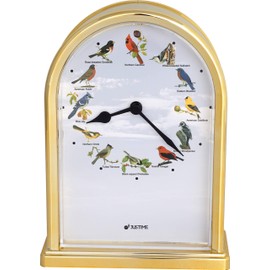 7.5 inch Tall Northern Cardinal Lovely Collection Plays 12 Popular Bird's Songs Table Clock Home Deco Multi-Color Unique Gift Selection (TCBD-R-GB-G)