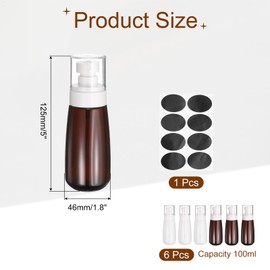 uxcell 3Pcs Small Spray Bottles, 100ml/3.4 oz Travel Size Spray Bottle Fine Mist Empty Refillable Travel Containers with Labels for Perfume Cosmetic Essential Oil (Cylinder, White/Clear)