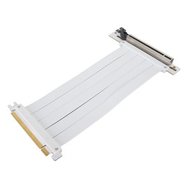PCIE 4.0 Riser Cable for RTX 4090 RX 7000 Black 16X Shielded Flexible 90 Degree GPU Riser High Speed Cable with PCI Express Connector (White)