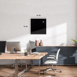 U Brands Magnetic Chalkboard, 14"x14", Frameless, Premium Matte Surface, includes Marker and Magnet