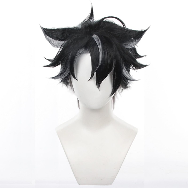 Servelove Character Cosplay Wig For Game Characters Black Grey Mix