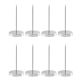 QWORK - Soporte para recibos de computadora, paquete de 8 unidades, para cheque de billetes, tenedor para restaurante, soporte de papel de barra recta, 5.5 pulgadas, color plateado