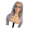 Yuya Lee Peluca Larga Recta Gris Plata Mujer T