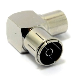 kenable RF Right Angle Adapter Plug to Socket For TV Coax Aerial Cables METAL