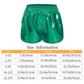 Bskifnn Alien Costume Metallic Shorts with Headband Space Costume Accessories for Boys and Girls for Party,Hallowen,Cosplay (Green, 6-7 Years)