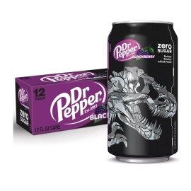 Dr Pepper Blackberry Zero Sugar Soda Jurassic World Rebirth 12 pack 12 fl oz Can