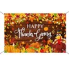 Mocsicka Happy Thanksgiving Banner Backdrop Fall Pumpkin Friendsgiving Party Decorations