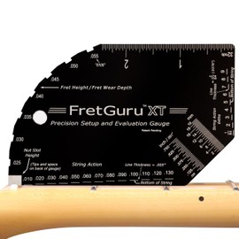 FretGuru XT Guitar String Action Gauge – Pro Fret Rocker, Bridge & Pickup Spacing Ruler, Advanced Ultra-Precision, MOAGG™ Technology – Guitar Setup Tool for Luthiers with Fret Height/Fret Wear Checker