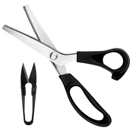 Elsrantor Fabric scissors, cutting scissors, fabric scissors, sharp, thread scissors, zigzag scissors, zigzag, cutter scissors, thread cutter with comfort handle for cutting clothing, sewing, crafts