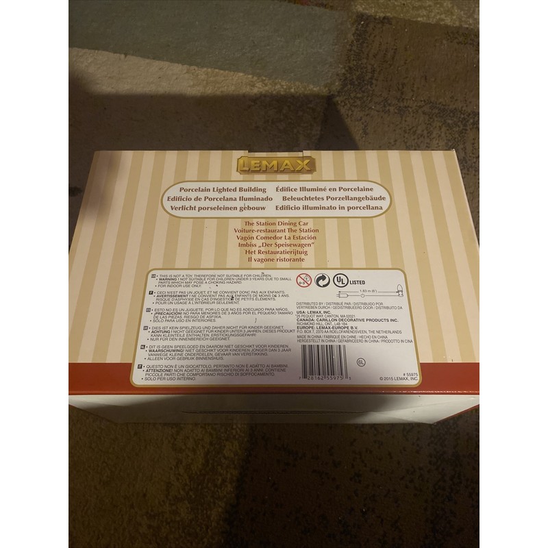 LEMAX Station Dining Car -Lighted Holiday Village Building-RETIR