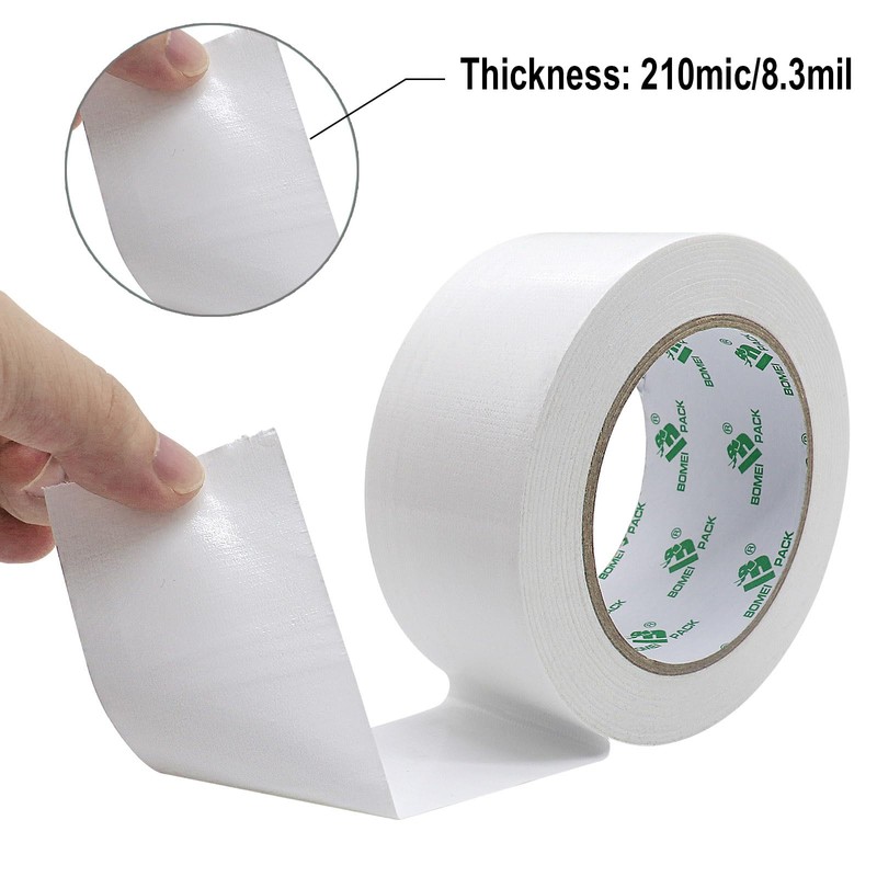 BOMEI PACK Duct Tape Heavy Duty, White 2 Pack 9