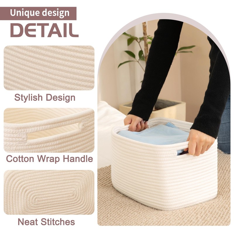 OIAHOMY 4 Pack Storage Baskets for Organizing, Cube Storage Bins