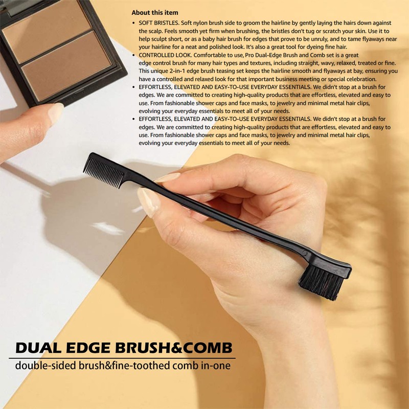 Soft 'N Style Double Sided Edge Control Hair Brush Comb