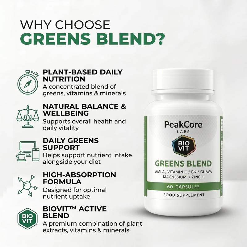 PeakCore Labs® Greens Blend | Premium BioVit® Formula | 100%