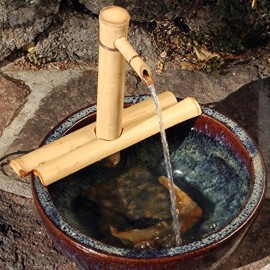 Bamboo Accents Zen Garden Water Fountain Kit - Adjustable Spout with Smooth M...