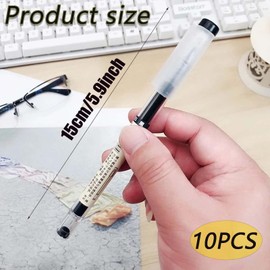 10 Pcs Gel Pens, Black Gel Pens for Writing, Smooth Gel Pen, Gel Ink Rollerball Pens, Ultra-Fast Drying Handwriting Pens Black 0.35mm Pen for Student, Office, Worker Etc