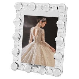 Marvala Clear Bubble Crystal Picture Frames 5x7Inch, Photo Frame with Balls Perfect for Office and Home Decor Wedding Frame Tabletop Display, Includes Gift Box