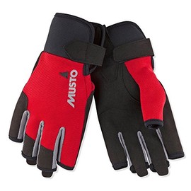 Musto Essential Sailing Short Finger Gloves Red - Unisex - Lightweight. Breathable