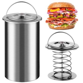 Stainless Steel Ham Maker, Deli Meat Press, Meat Press with Probe Thermometer, Homemade Sandwich Meat Maker, Ham Press Maker, Luncheon Meat Press Machine, Pressure Ham Cooker