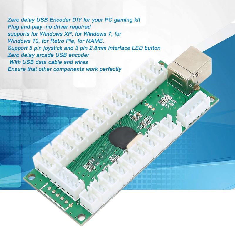 QM070921 Arcade Game Encoder with USB Cable Durable Zero Delay