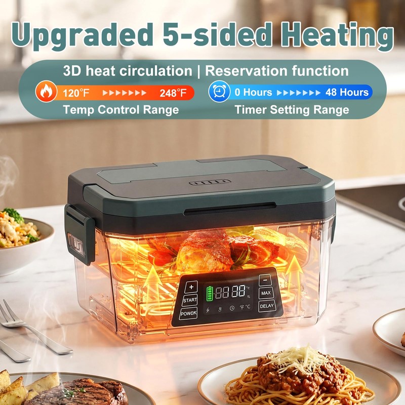 Vingud 1.8L Replacement Stainless Steel Container Electric Lunch Box (Model: